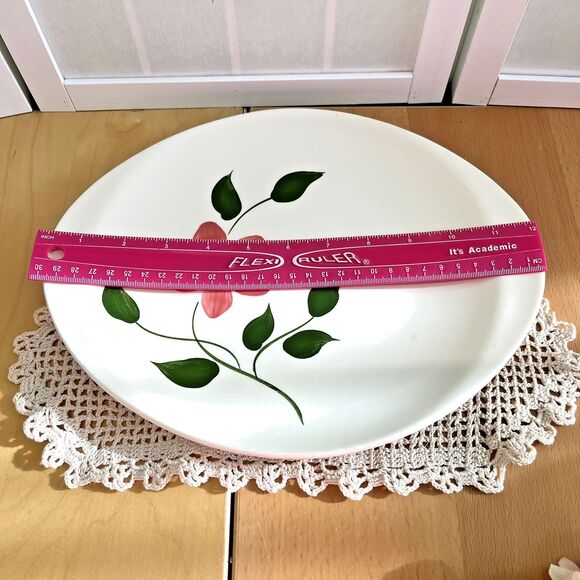 Oval Platter Blue Ridge Floral Peggy Pattern 12" Hand Painted - Picture 11 of 11